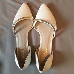 White pointy flats