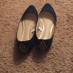Navy Flats with Gold Embelishment