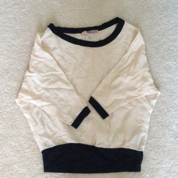 **sold** Cream and black blouse, size small
