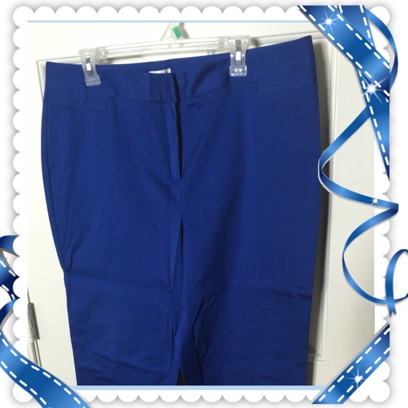Blue Capri with adorable detail at bottom of leg