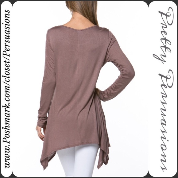 SOLD OUT Blush Shark Bite Hem Long Sleeve Tunic - Picture 3 of 4