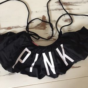 PINK ruffle bathing suit top