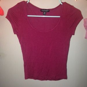 Burgundy Scoop Crop Top
