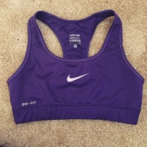 Purple Nike Pro sports bra