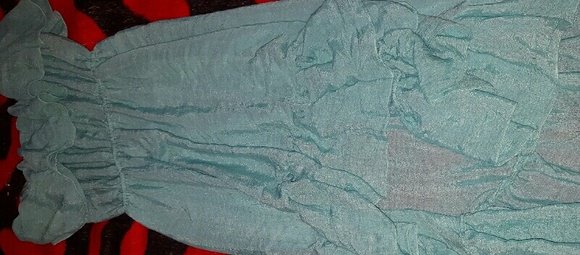 Aqua green Hight low strapless dress