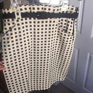 Anthropologie knit cinched waist A-line skirt