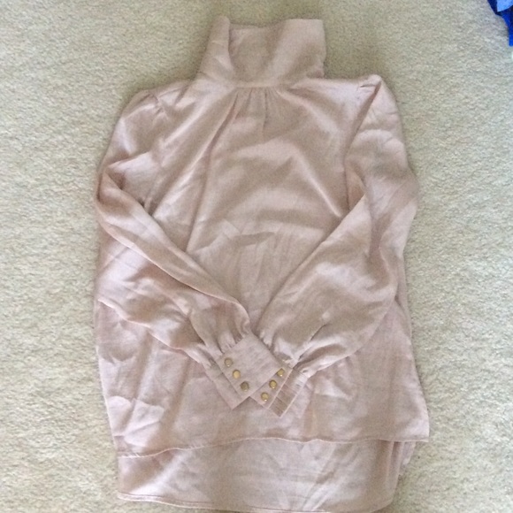 **sold** Beautiful blush turtleneck silky blouse