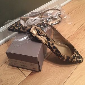 Leopard flat sling backs