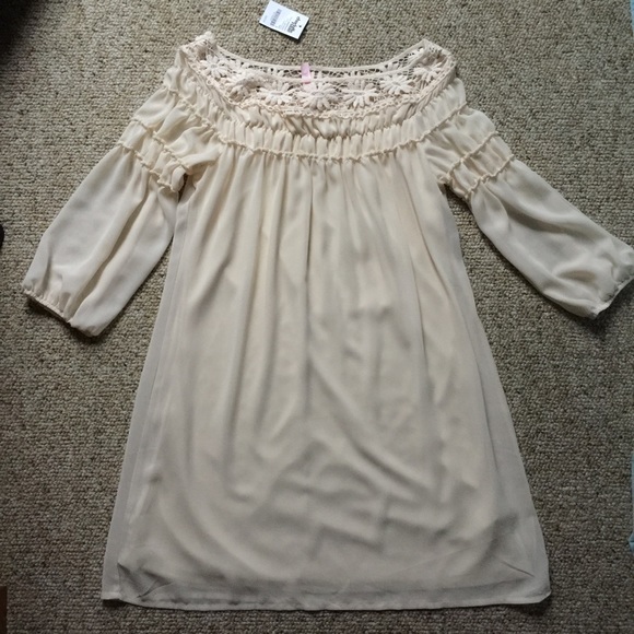 SWAPPED (Vînted) White Cream Beige Dress - Picture 1 of 3