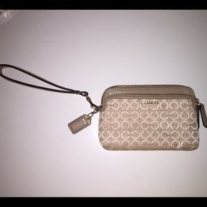 Coach double zip wristlet