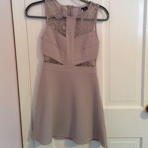 Lilac lace insert mini dress