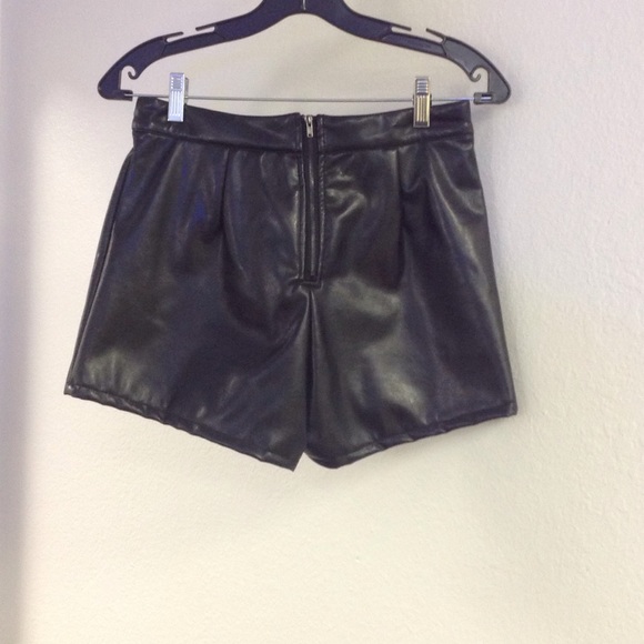 Faux leather high waisted shorts