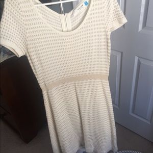 Anthropologie/Sparrow creme and gold knit dress