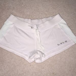 Pink Bebe Rhinestone Logo Shorts