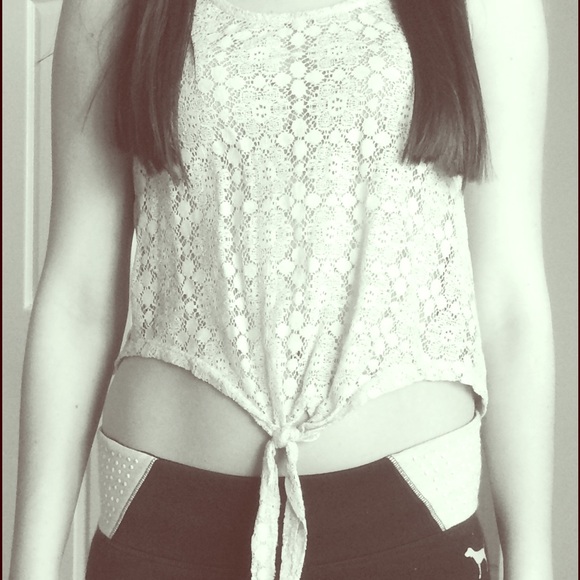 Baby blue crop top.