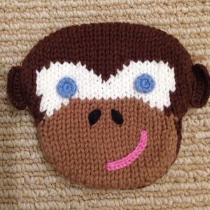 Children's hand knit adorable coin purse.