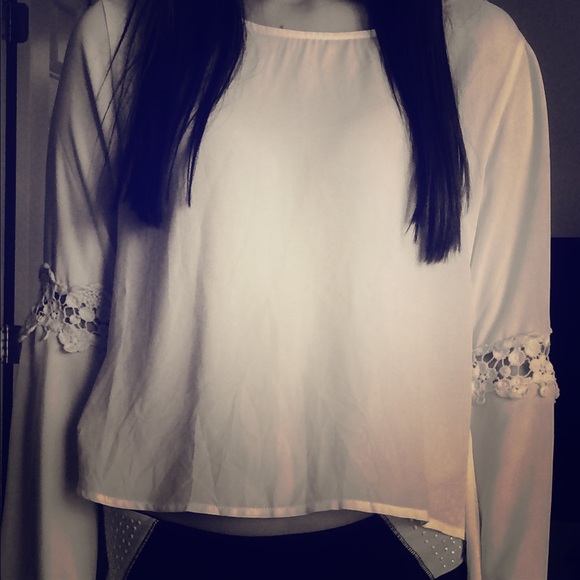 White long sleeve top.