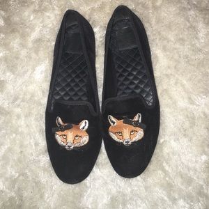 Black Flats with Fox