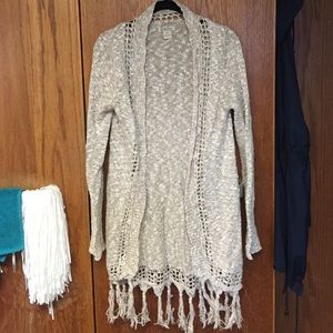 Lucky Brand Fringe Bottom Sweater