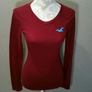 Hollister burgundy long sleeve tee
