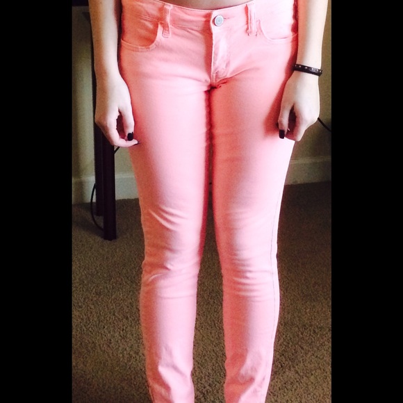 Pink jeans.