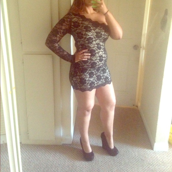 Love Culture black lace one shoulder Dress