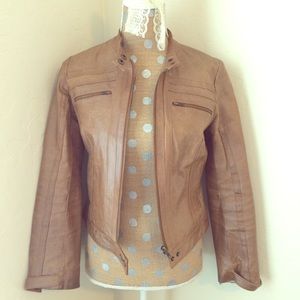 Tan leather jacket