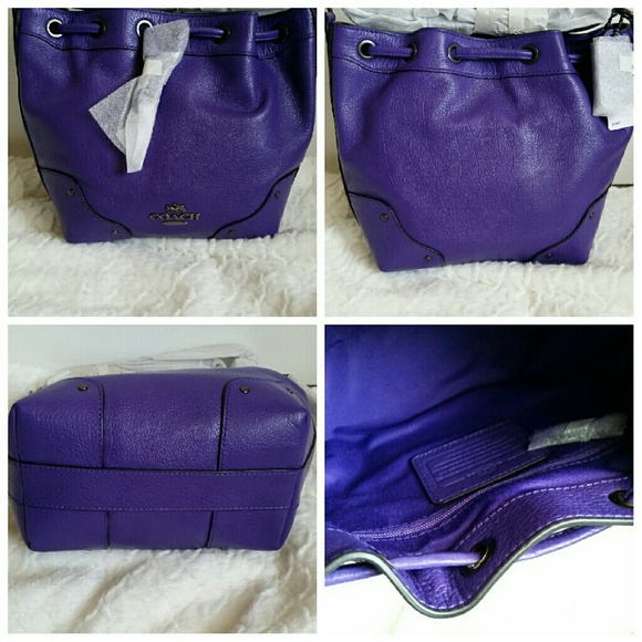 **SOLD** Coach Purple Baby Mickie Drawstring Bag - Picture 2 of 4