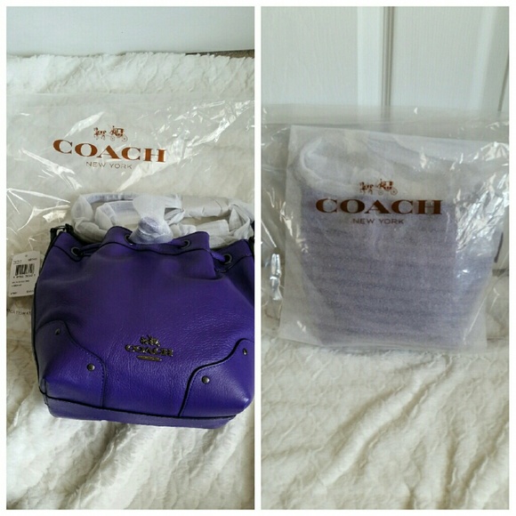 **SOLD** Coach Purple Baby Mickie Drawstring Bag - Picture 3 of 4