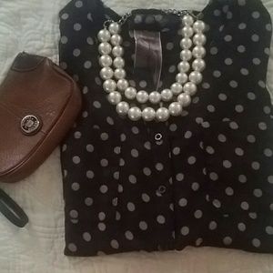 🚫sold Polka-dot front button blouse