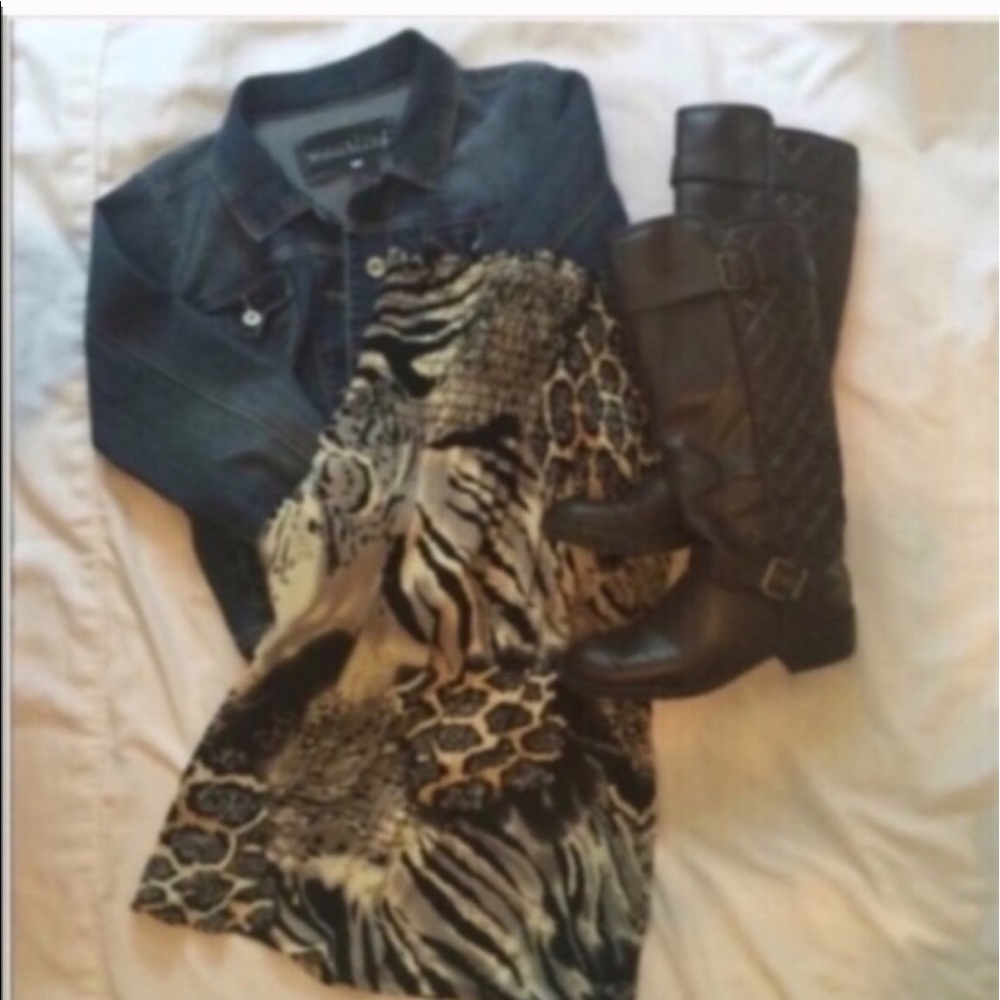 Dress strapless animal-print