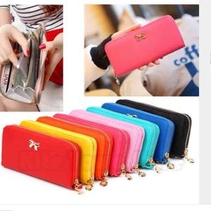 New Fashion Lady Leather Zip Around Wallet.