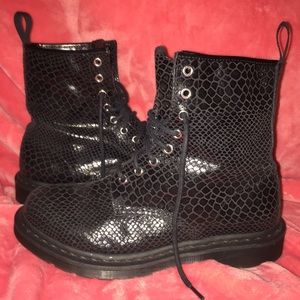 Black Snakeskin Dr. Marten Boots