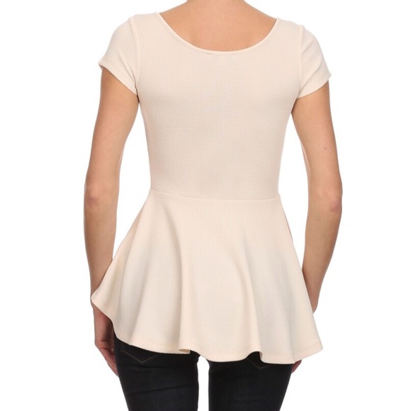 Mint high low peplum zippered top - Picture 3 of 3