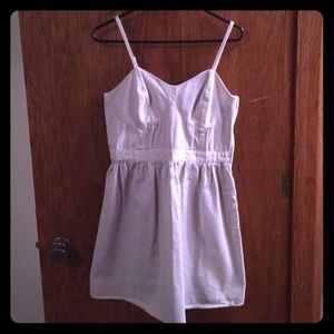 Gray and white striped dress