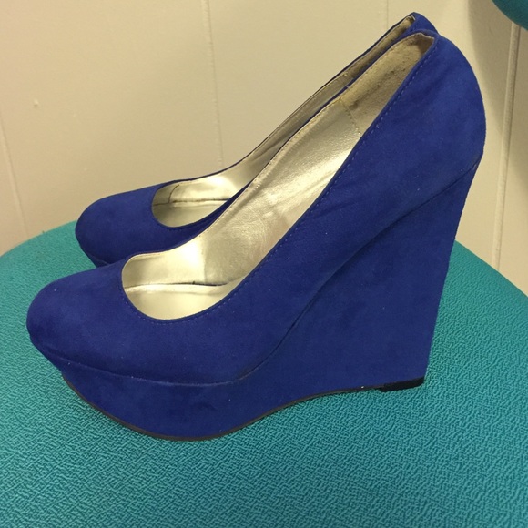 Royal blue wedges - Picture 1 of 3