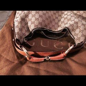 Authentic-Gucci horsebit hobo bag cognac strap