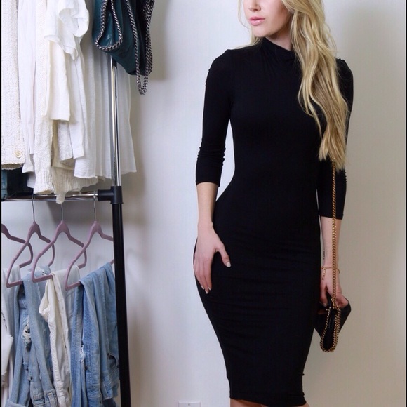 Stretchy Black Turtleneck Midi *LAST! - Picture 2 of 4