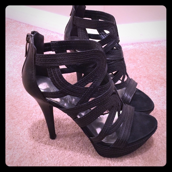 Guess by Marciano Black Platform Sandals