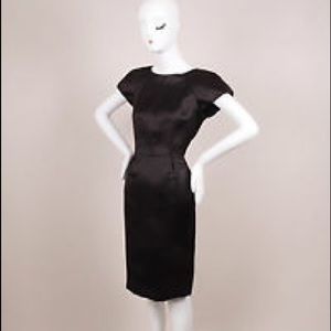 CHANEL Black Short Sleeve Sheath Dress