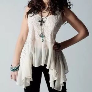 Ark & Co Tops - Ark & Co. | ruffle lace tank top in cream Ark & Co Tops - Ark & Co. | ruffle lace tank top in cream