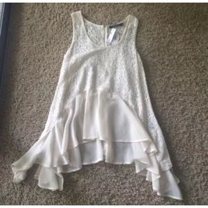 Ark & Co Tops - Ark & Co. | ruffle lace tank top in cream Ark & Co Tops - Ark & Co. | ruffle lace tank top in cream