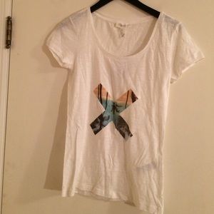 Upside down beach "X" t shirt