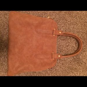 Suede like purse, leather feel