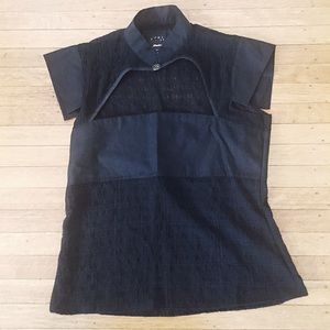 Device Sheer Mock Collar Blouse