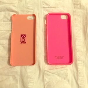 Two pink iPhone 5 cases