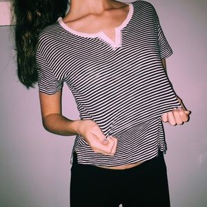 striped short sleeve tee