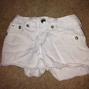White justice denim shorts
