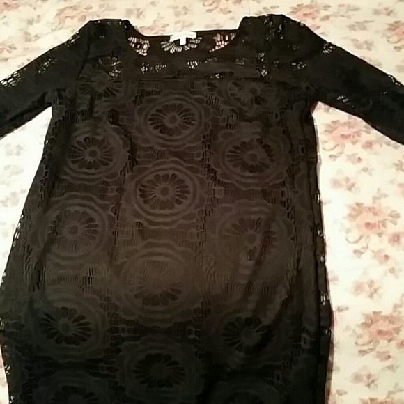 Black lace detailed dress
