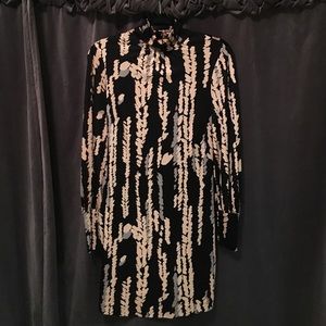 100% silk Trina Turk long-sleeved mini dress